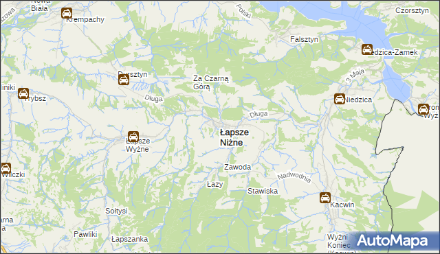 mapa Łapsze Niżne, Łapsze Niżne na mapie Targeo