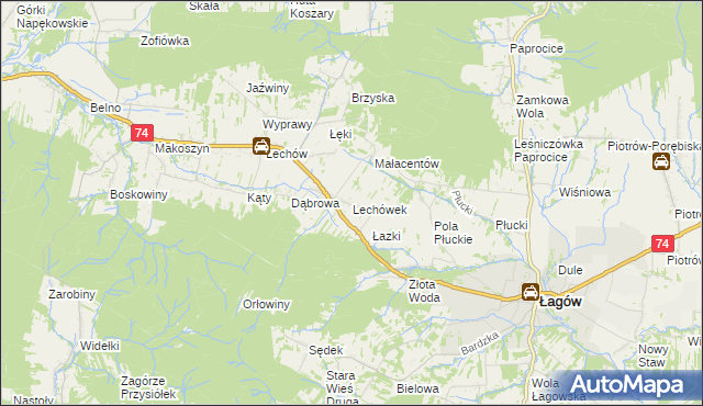 mapa Lechówek, Lechówek na mapie Targeo