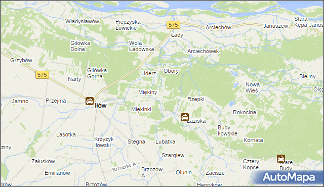 mapa Leśniaki gmina Iłów, Leśniaki gmina Iłów na mapie Targeo