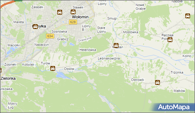 mapa Leśniakowizna, Leśniakowizna na mapie Targeo