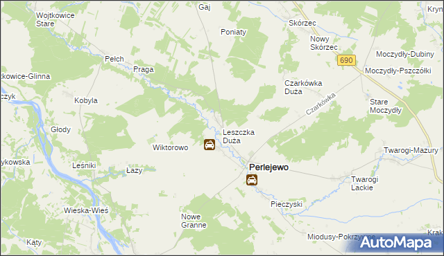 mapa Leszczka Duża, Leszczka Duża na mapie Targeo