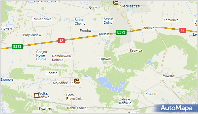 mapa Lipówki gmina Siedliszcze, Lipówki gmina Siedliszcze na mapie Targeo