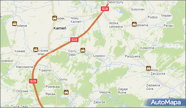 mapa Łowisko, Łowisko na mapie Targeo