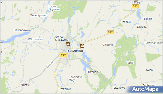mapa Luchowo gmina Łobżenica, Luchowo gmina Łobżenica na mapie Targeo