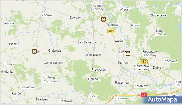 mapa Lucjanów gmina Widawa, Lucjanów gmina Widawa na mapie Targeo