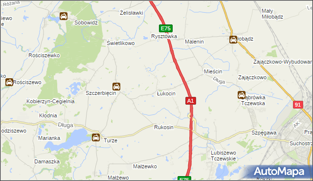 mapa Łukocin, Łukocin na mapie Targeo