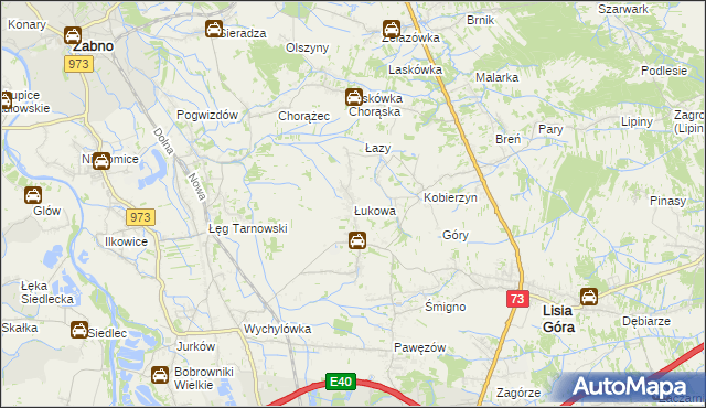 mapa Łukowa gmina Lisia Góra, Łukowa gmina Lisia Góra na mapie Targeo