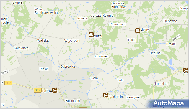 mapa Łukówiec gmina Mrozy, Łukówiec gmina Mrozy na mapie Targeo