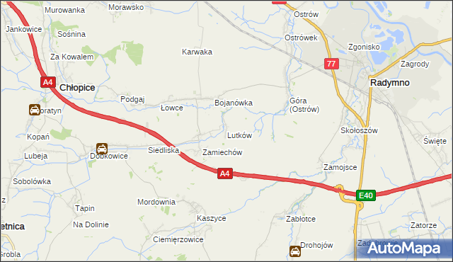 mapa Lutków, Lutków na mapie Targeo