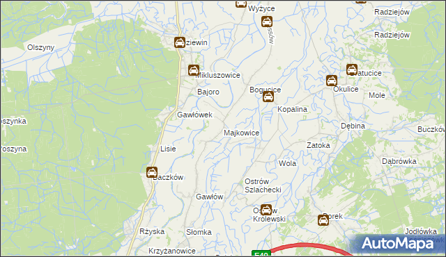mapa Majkowice gmina Bochnia, Majkowice gmina Bochnia na mapie Targeo