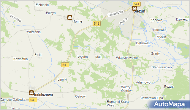 mapa Mak, Mak na mapie Targeo