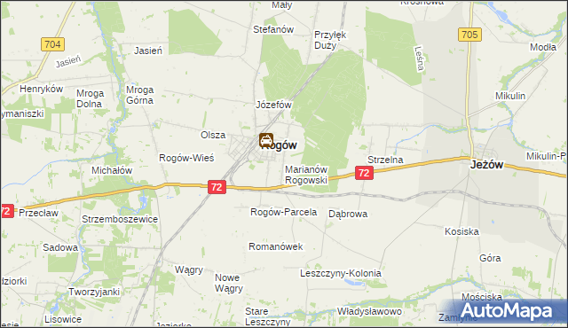 mapa Marianów Rogowski, Marianów Rogowski na mapie Targeo