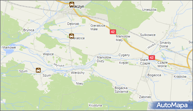 mapa Markotów Duży, Markotów Duży na mapie Targeo