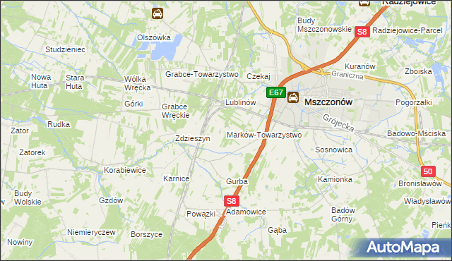 mapa Marków-Towarzystwo, Marków-Towarzystwo na mapie Targeo