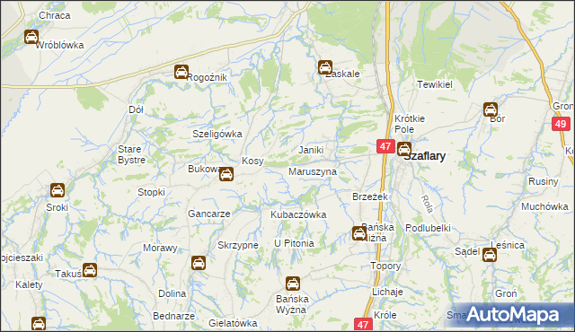 mapa Maruszyna, Maruszyna na mapie Targeo