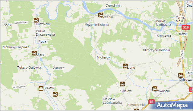 mapa Michałów gmina Platerów, Michałów gmina Platerów na mapie Targeo