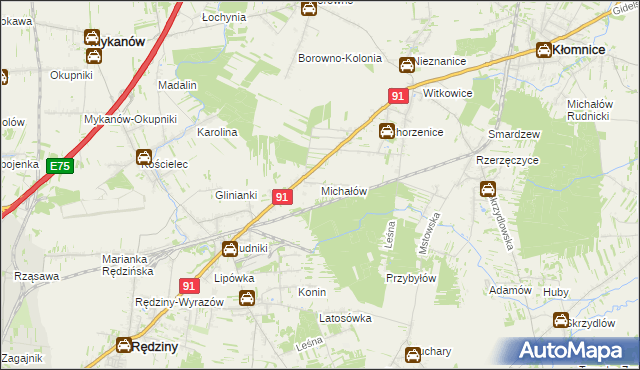 mapa Michałów Rudnicki, Michałów Rudnicki na mapie Targeo