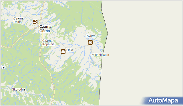 mapa Michniowiec, Michniowiec na mapie Targeo