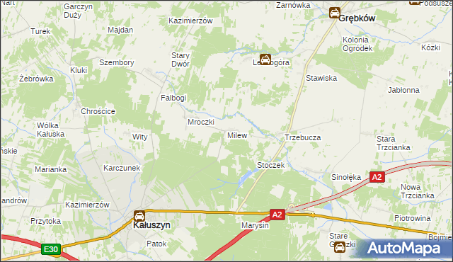 mapa Milew, Milew na mapie Targeo