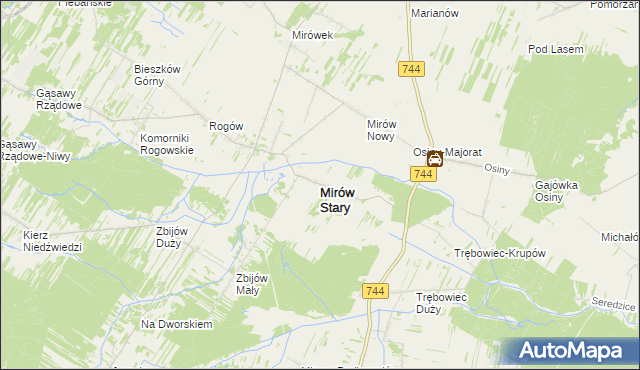 mapa Mirów Stary, Mirów Stary na mapie Targeo