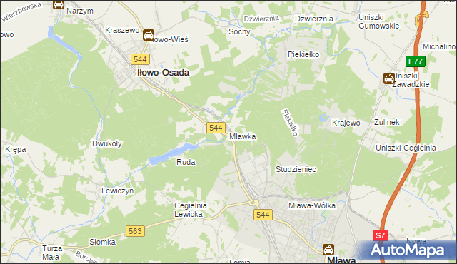 mapa Mławka, Mławka na mapie Targeo