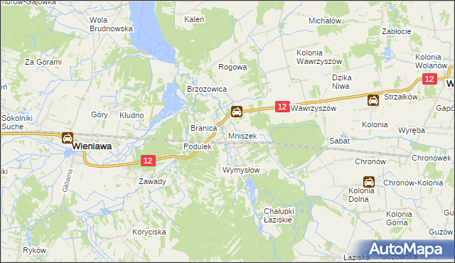 mapa Mniszek gmina Wolanów, Mniszek gmina Wolanów na mapie Targeo