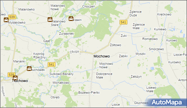 mapa Mochowo powiat sierpecki, Mochowo powiat sierpecki na mapie Targeo