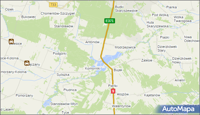 mapa Modrzejowice Osada, Modrzejowice Osada na mapie Targeo