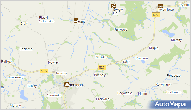 mapa Mokajny, Mokajny na mapie Targeo