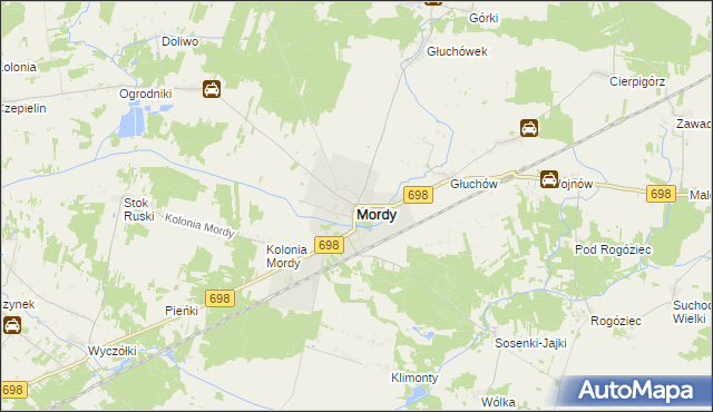 mapa Mordy, Mordy na mapie Targeo