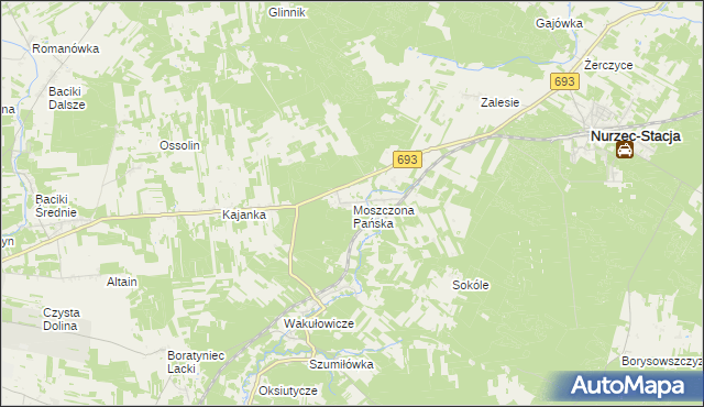 mapa Moszczona Pańska, Moszczona Pańska na mapie Targeo