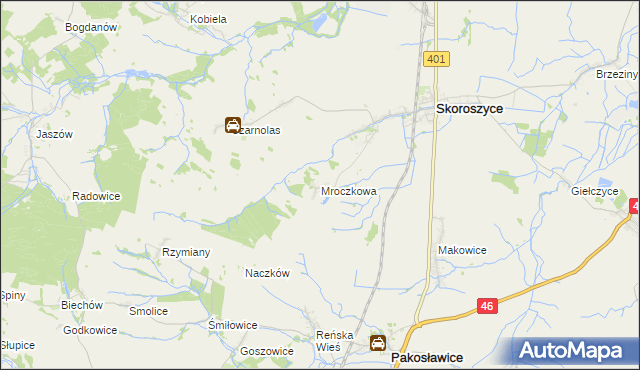 mapa Mroczkowa, Mroczkowa na mapie Targeo