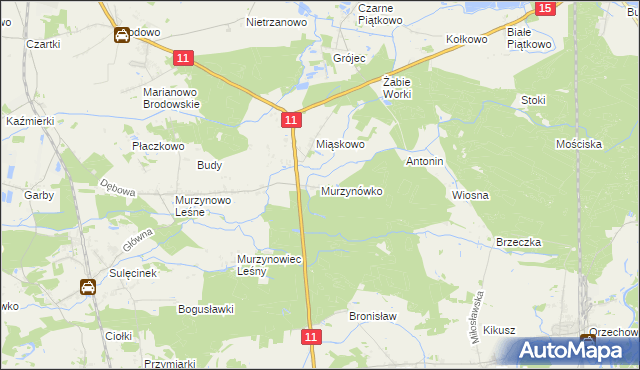 mapa Murzynówko, Murzynówko na mapie Targeo