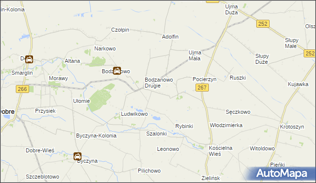 mapa Nagórki gmina Osięciny, Nagórki gmina Osięciny na mapie Targeo