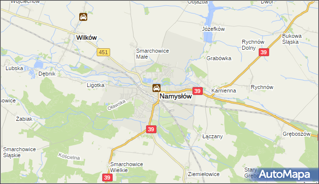 mapa Namysłów, Namysłów na mapie Targeo