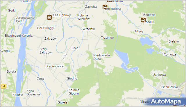 mapa Niedźwiada Duża, Niedźwiada Duża na mapie Targeo