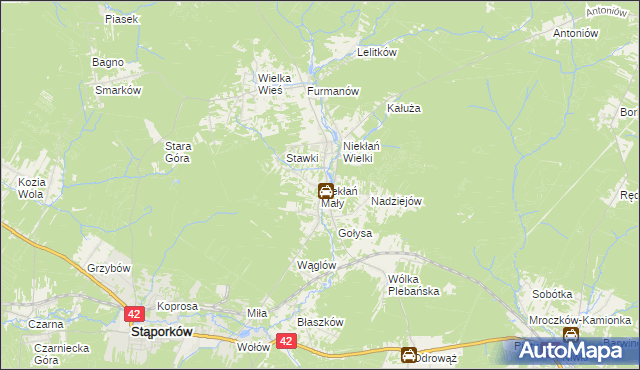mapa Niekłań Mały, Niekłań Mały na mapie Targeo