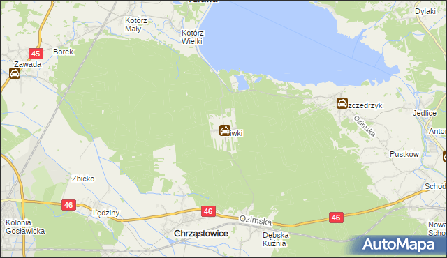 mapa Niwki gmina Chrząstowice, Niwki gmina Chrząstowice na mapie Targeo