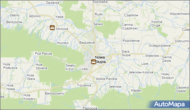 mapa Nowa Słupia, Nowa Słupia na mapie Targeo