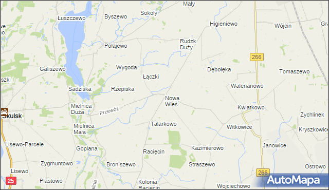 mapa Nowa Wieś gmina Piotrków Kujawski, Nowa Wieś gmina Piotrków Kujawski na mapie Targeo