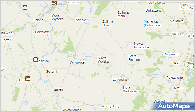 mapa Nowa Wojska, Nowa Wojska na mapie Targeo