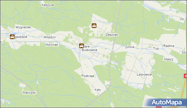 mapa Nowe Budkowice, Nowe Budkowice na mapie Targeo