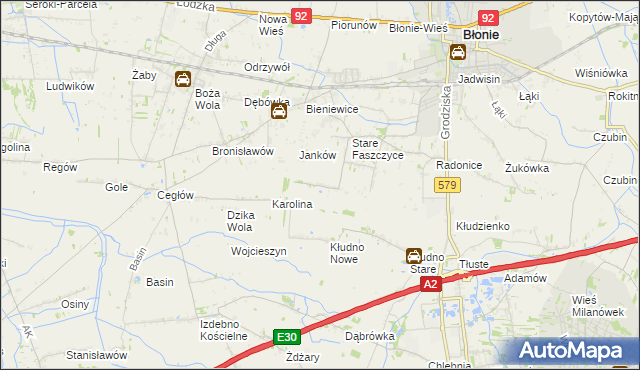 mapa Nowe Faszczyce, Nowe Faszczyce na mapie Targeo