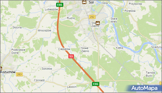 mapa Nowe Żabno, Nowe Żabno na mapie Targeo