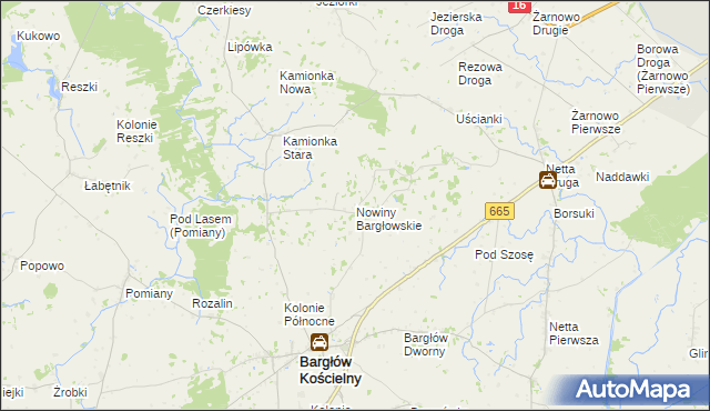 mapa Nowiny Bargłowskie, Nowiny Bargłowskie na mapie Targeo