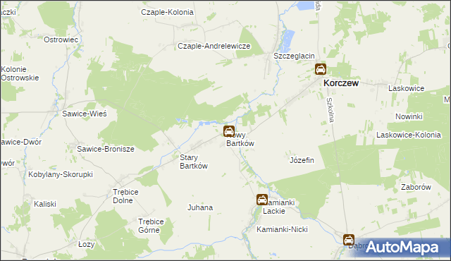 mapa Nowy Bartków, Nowy Bartków na mapie Targeo