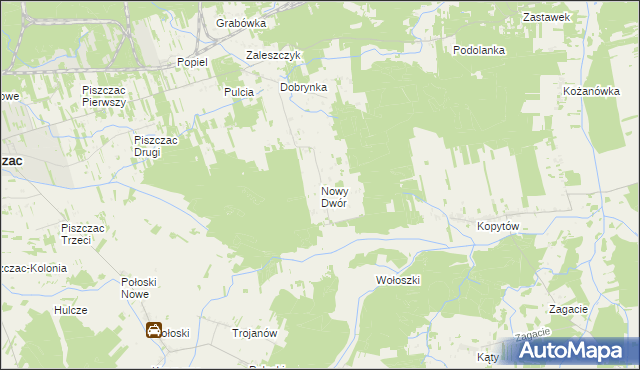 mapa Nowy Dwór gmina Piszczac, Nowy Dwór gmina Piszczac na mapie Targeo