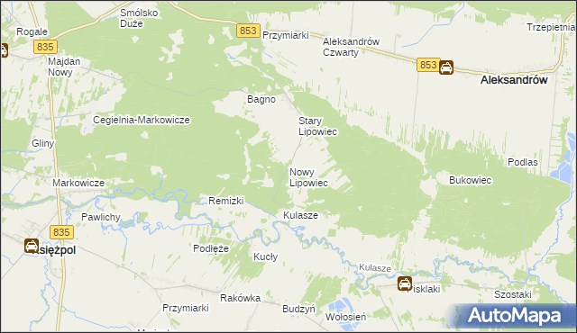 mapa Nowy Lipowiec, Nowy Lipowiec na mapie Targeo