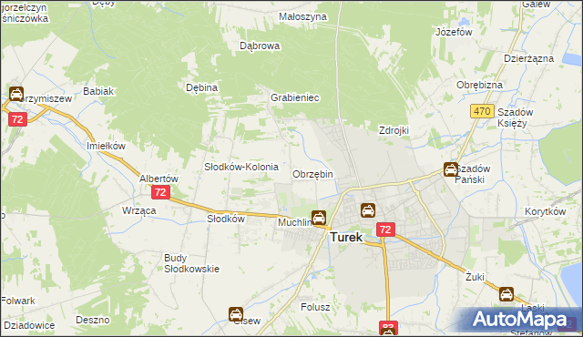 mapa Obrzębin, Obrzębin na mapie Targeo