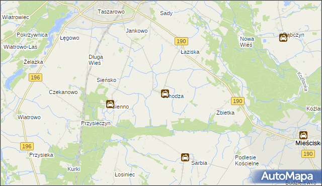 mapa Ochodza gmina Wągrowiec, Ochodza gmina Wągrowiec na mapie Targeo